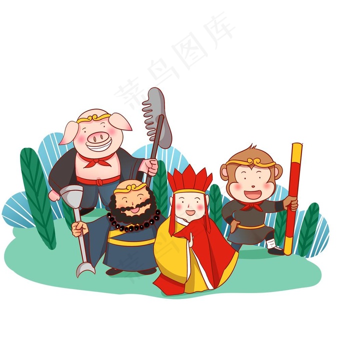 西游记四师徒图片psd模版下载