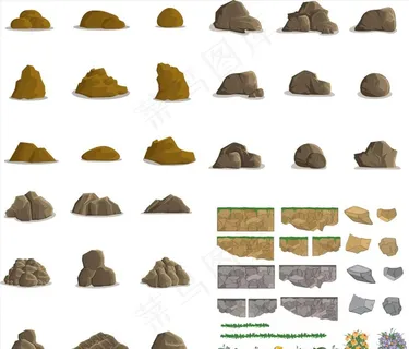 矢量石头图片