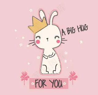 呆萌可爱小动物插画图片