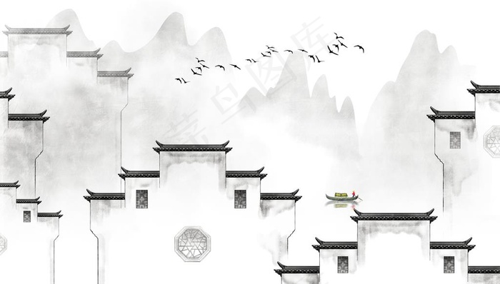 徽派图片(14173X8504(DPI:72))psd模版下载