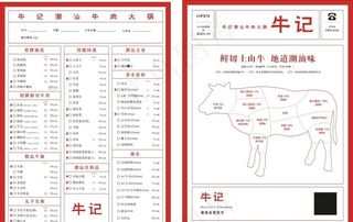 牛记 牛的分割图 火锅菜单 牛图片
