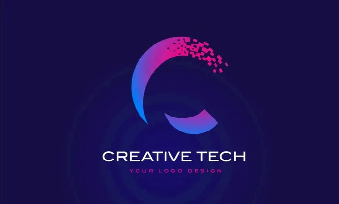 科技感英文LOGO字母C图片eps,ai矢量模版下载