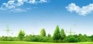 简约蓝天白云背景海报图片