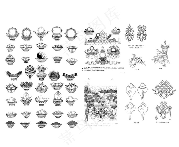 矢量藏传佛教吉祥图案图片ai矢量模版下载