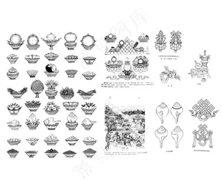 矢量藏传佛教吉祥图案图片