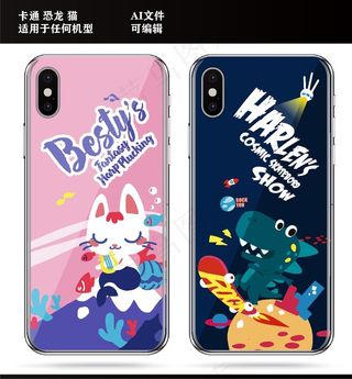 卡通 恐龙 猫 手机壳图片