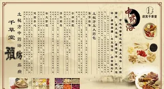 千草堂土秘方中药浴宣传海报图片