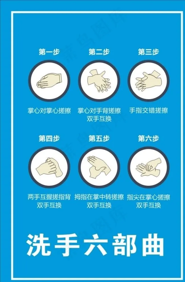 洗手六部曲图片cdr矢量模版下载