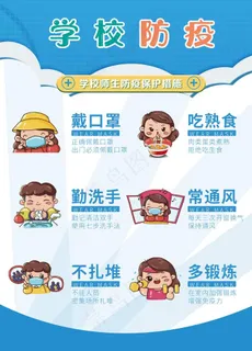 学校校园防疫海报图片 学校校园防疫海报图片