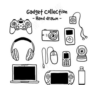 手绘数码产品图片