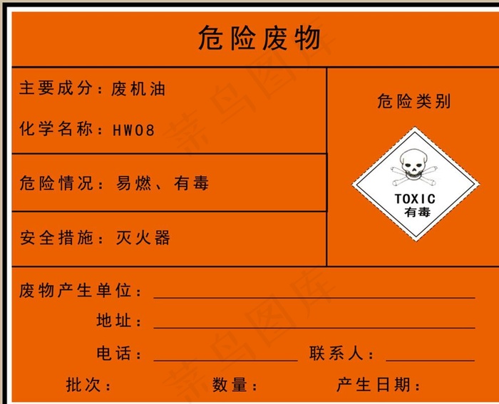 危废标志图片psd模版下载