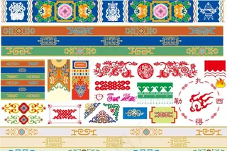 藏族纹饰花纹矢量素材图片