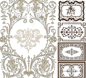 高档复古欧式花纹花边墙纸元素图片 高档复古欧式花纹花边墙纸元素图片