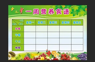 幼儿园一周食谱图片