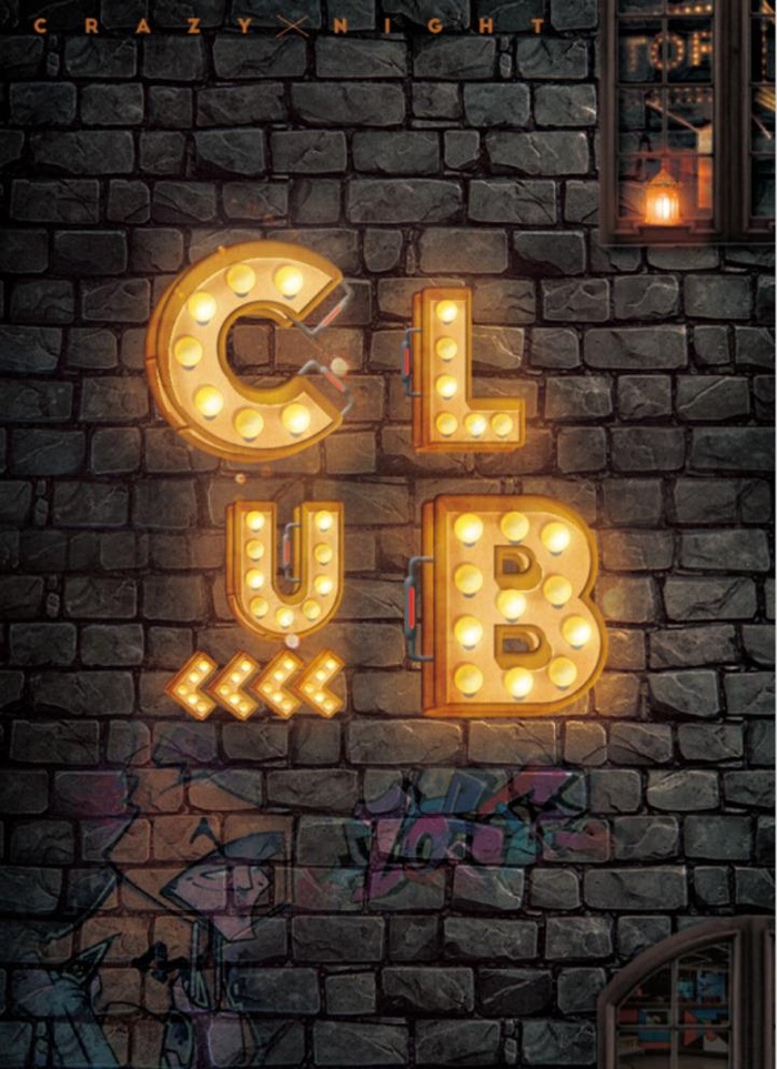 酒吧CLUB霓虹灯字体图片