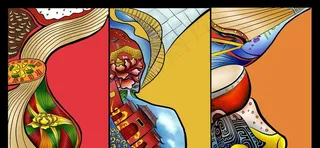 创意洛阳手绘插画图片