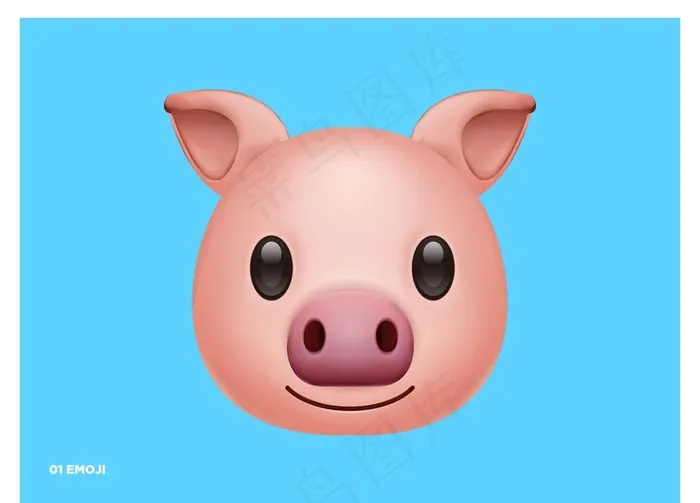 猪头 emoji表情图片ai矢量模版下载