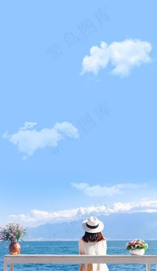 蓝色天空摄影风景旅游背景图片