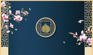 手绘花鸟装饰背景墙图片