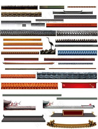 古代屋檐拼接元素大全图片