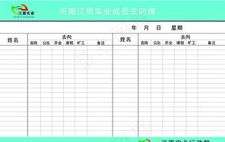 人员去向牌图片