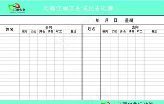 人员去向牌图片