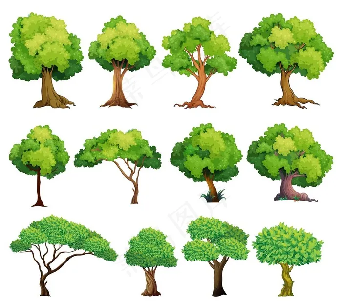 卡通树图片psd模版下载