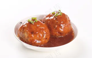 红烧狮子头 肉丸图片