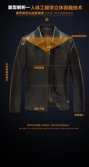 男装平铺立体线条比例详情页图图片