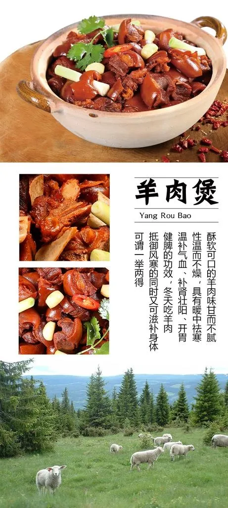 羊肉煲菜品描述图片psd模版下载