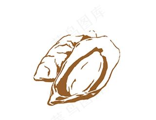 牡蛎矢量图手绘图片