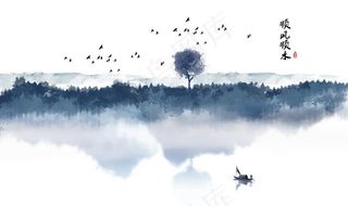 新中式水墨创意线条玄关屏风电视图片