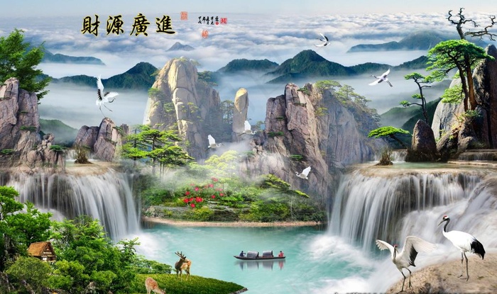 财源广进山水风景画图片(9071X5669(DPI:72))psd模版下载