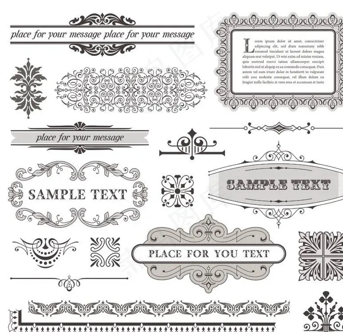 欧式 唯美线条图片cdr矢量模版下载