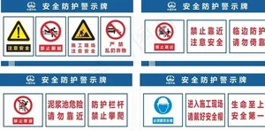 安全防护警示牌图片