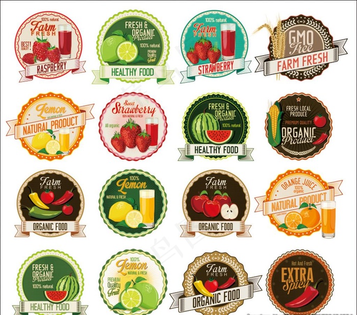 水果标签 水果瓶标 产品标签图片