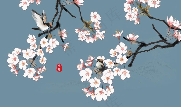 手绘工笔花鸟图片