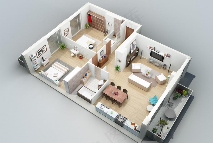 户型模型图片