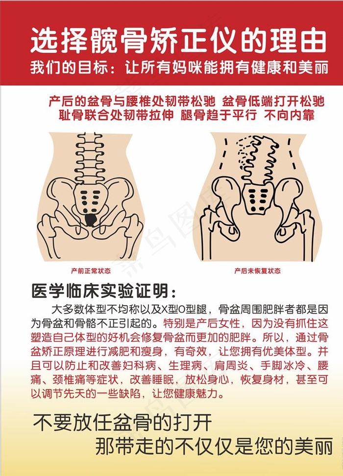 髋骨矫正海报图片cdr矢量模版下载