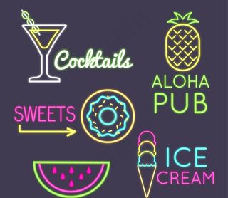 霓虹灯的漂亮商业标志图片