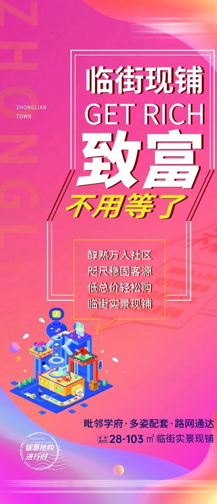 地产微信刷屏稿 商铺价值微单图片(1080X2339(DPI:300))psd模版下载