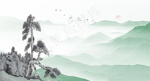 水墨山水图图片