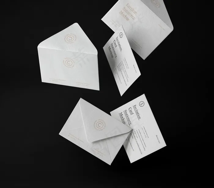 信封名片样机图片(5500X5000(DPI:300))psd模版下载