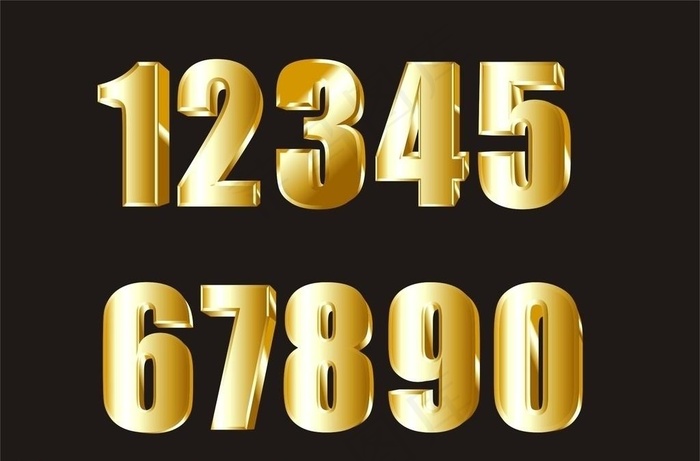 金色立体数字图片cdr矢量模版下载