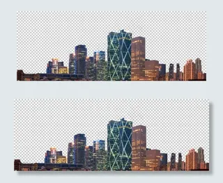 城市建筑夜晚装饰背景素材图片