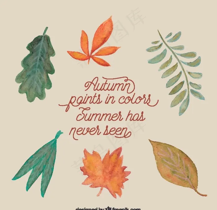 小清新水彩北欧植物图片eps,ai矢量模版下载