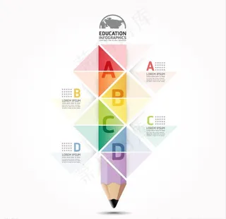 创意铅笔信息图表图片