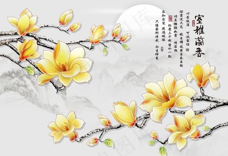 花卉背景墙图片