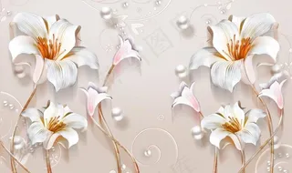 3D背景 富贵 玫瑰花背景图片