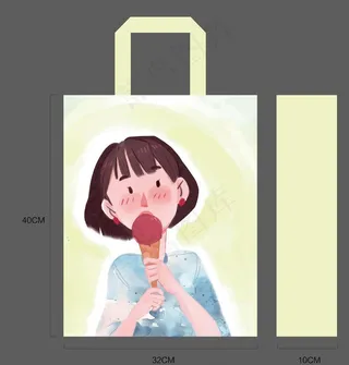 冰淇淋女孩无纺布袋图片